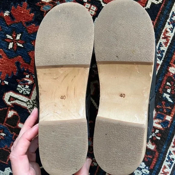 Isabel Marant Black Leather Clogs with Wooden Sole - Picture 3 of 5